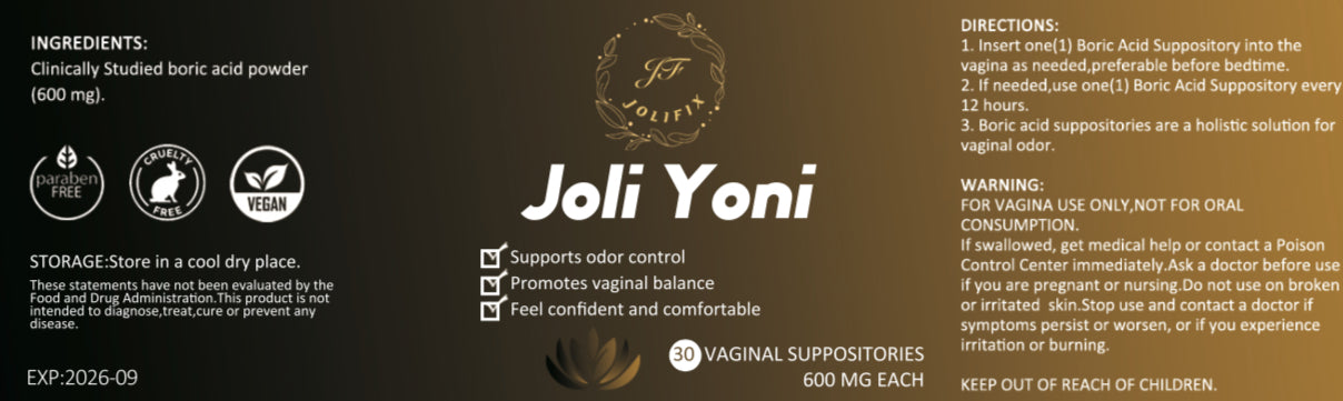 JoliFix Joli Yoni 600mg 30 Suppositories